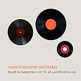 AUNA Jerry Lee – Retro Plattenspieler, Schallplattenspieler, Riemenantrieb, Stereo-Lautsprecher, USB-Anschluss zum Digitalisieren, 33, 45, 78 U min. 3 Plattengrößen, Tragegriff, weiß-rot - 3
