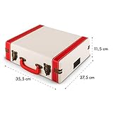 AUNA Jerry Lee – Retro Plattenspieler, Schallplattenspieler, Riemenantrieb, Stereo-Lautsprecher, USB-Anschluss zum Digitalisieren, 33, 45, 78 U min. 3 Plattengrößen, Tragegriff, weiß-rot - 7