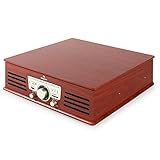 auna TT-92B Plattenspieler Schallplattenspieler (USB-SD-Slot, AUX-IN, UKW Radio, Stereo-Lautsprecher, Holzfurnier) braun - 7