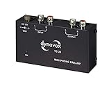 Dynavox TC-20 Phono-Vorverstärker, kompaktes Metall-Gehäuse, für Plattenspieler mit MM-Abtast-Systemen, schwarz