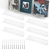 THATSRAD 6 Pack Schallplatten Regal Wand Schallplattenregal wandmontage Vinyl Regal Acryl 30,5 x 4,3 x 4,5 cm Vinyl lp Regal Schallplattenständer Acryl...