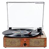 Vinyl Plattenspieler Bluetooth Plattenspieler mit eingebauten Lautsprechern Vintage Phonograph Plattenspieler 3 Geschwindigkeiten für Unterhaltung und...